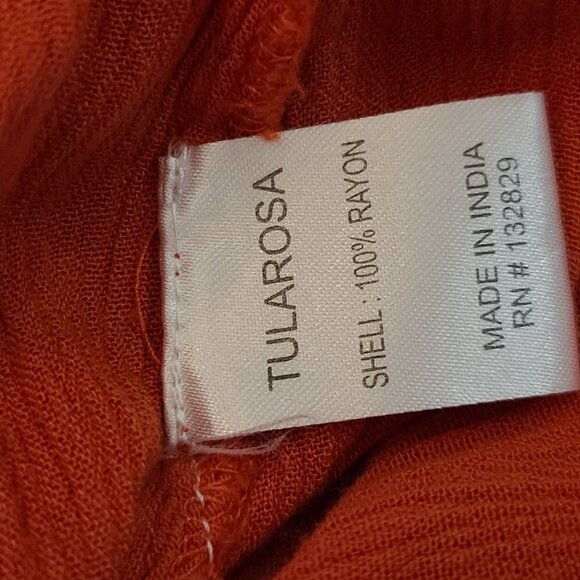 Tularosa Embroidered Rose Top Long Sleeve Persimmon Orange Size Small Bohemian - Picture 11 of 12